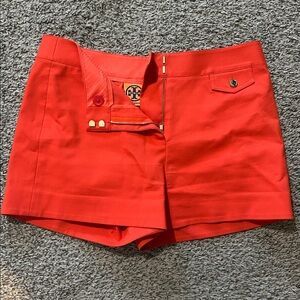 Tory Burch High Waist Red Shorts